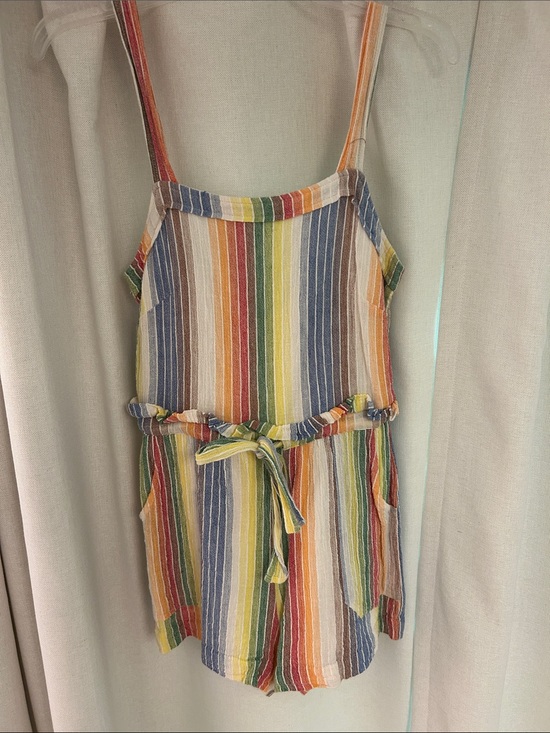 SAYLOR Pants - Saylor Rainbow Stripe Tie-Waist Romper - Multicolor